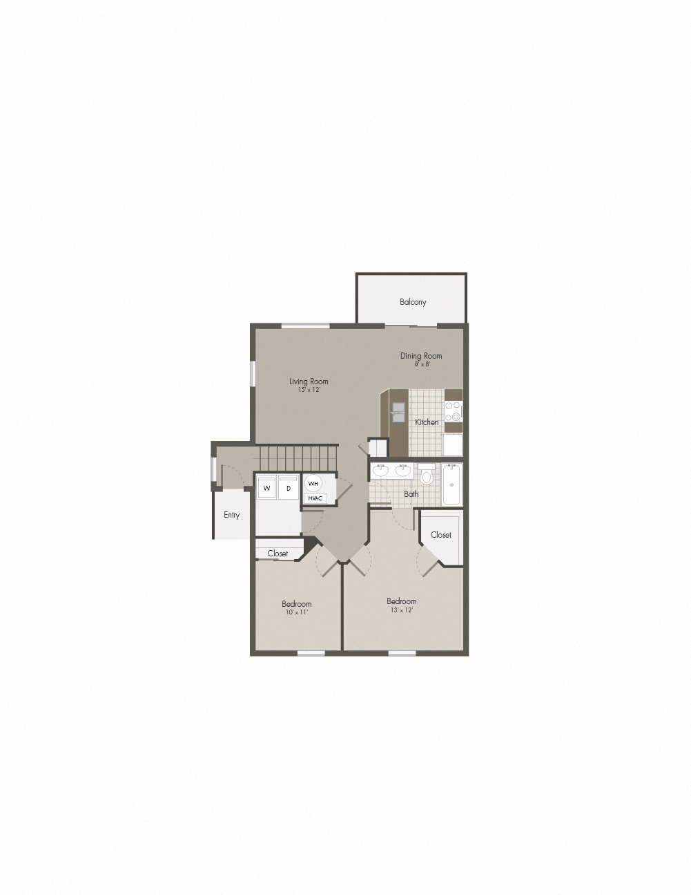 2 bed 1 bath Floor Plan - Derby House - Schirm Farms 2 bed 1 bath Floor Plan - Derby House - Schirm Farms